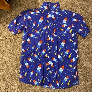 Tipsy Elves - short sleeve button up bomb pop novelty - Americana - Medium